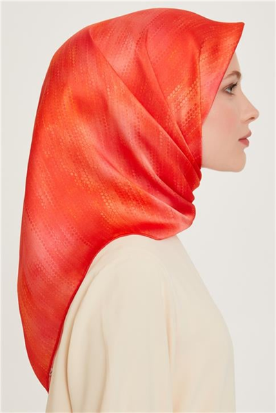 Armine Soyut Desenli Twill Saf İpek Eşarp 9221D 80