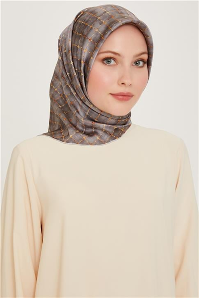 Armine Soyut Desenli Twill Saf İpek Eşarp 9259D 01 83