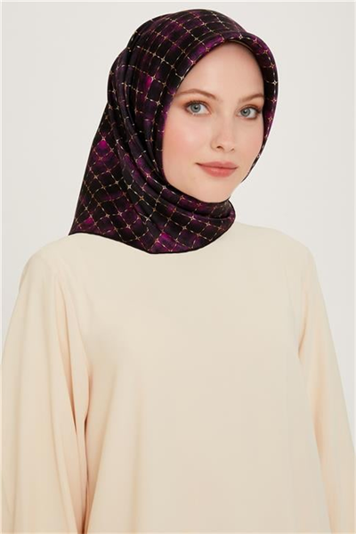Armine Soyut Desenli Twill Saf İpek Eşarp 9259D 01 32