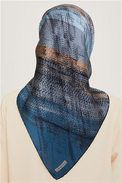 Armine Soyut Desenli Twill Saf İpek Eşarp 9236D 36