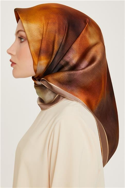 Armine Soyut Desenli Twill Saf İpek Eşarp 9233D 31