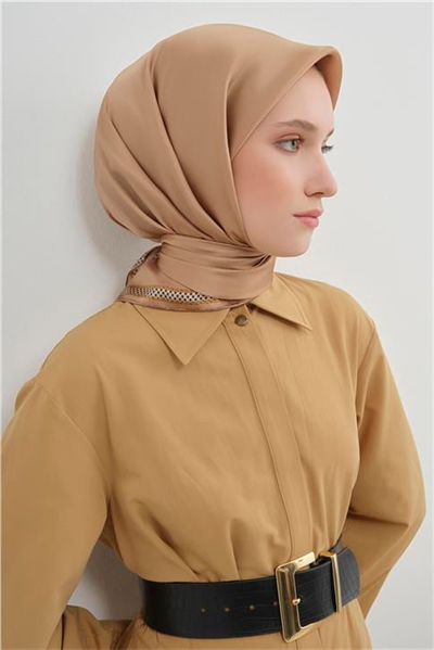 Armine Su Yolu Desenli Saf İpek Twill Eşarp 9444D 32