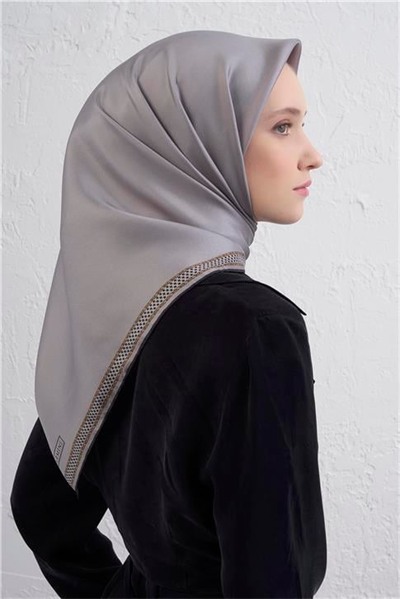 Armine Su Yolu Desenli Saf İpek Twill Eşarp 9444D 33