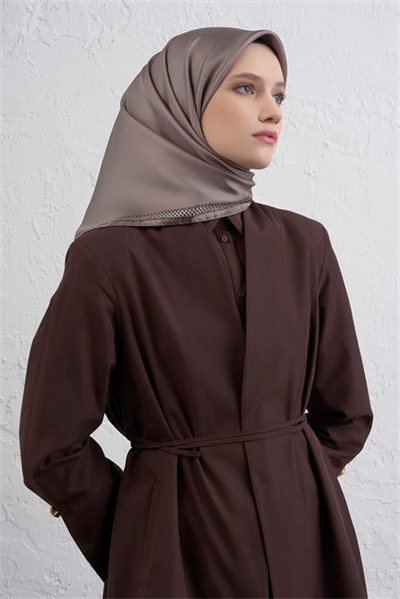 Armine Su Yolu Desenli Saf İpek Twill Eşarp 9444D 35