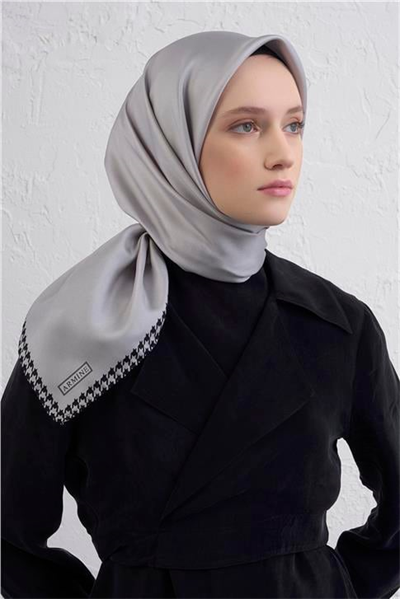 Armine Su Yolu Desenli Saf İpek Twill Eşarp 9443D 36