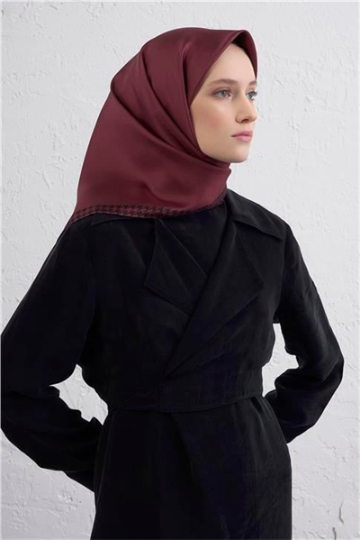 Armine Su Yolu Desenli Saf İpek Twill Eşarp 9443D 04
