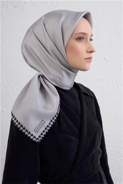 Armine Su Yolu Desenli Saf İpek Twill Eşarp 9443D 36