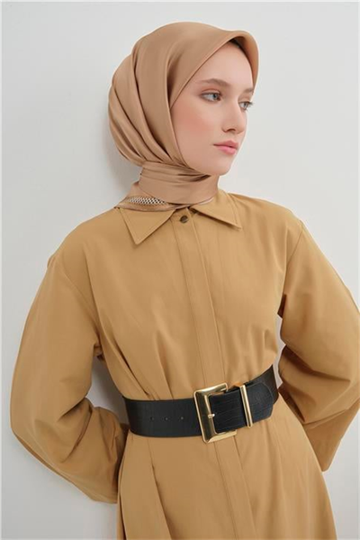 Armine Su Yolu Desenli Saf İpek Twill Eşarp 9444D 32