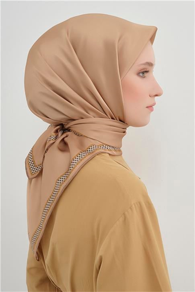 Armine Su Yolu Desenli Saf İpek Twill Eşarp 9444D 32