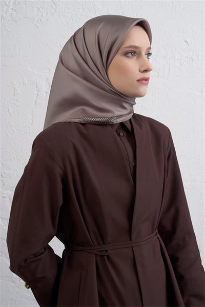 Armine Su Yolu Desenli Saf İpek Twill Eşarp 9444D 35