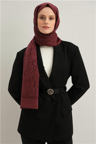 Armine Tencel İpek Kaligrafi Desen Şal 03