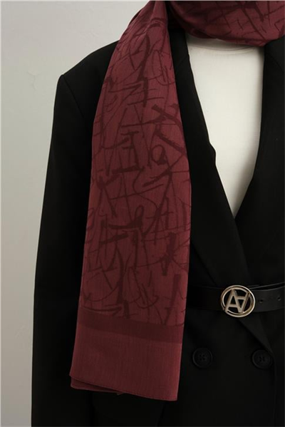 Armine Tencel İpek Kaligrafi Desen Şal 03