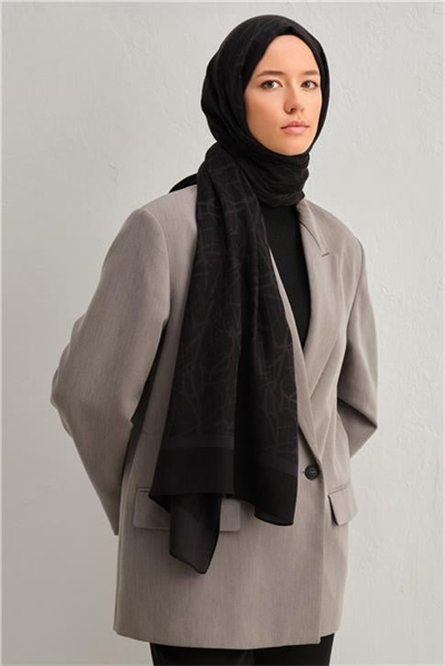 Armine Tencel İpek Kaligrafi Desen Şal 01