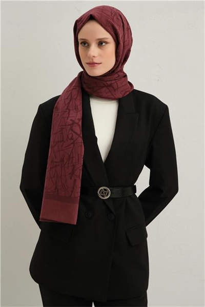 Armine Tencel İpek Kaligrafi Desen Şal 03