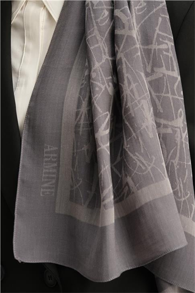 Armine Tencel İpek Kaligrafi Desen Şal 3296