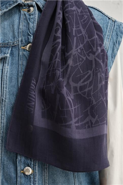 Armine Tencel İpek Kaligrafi Desen Şal 3293
