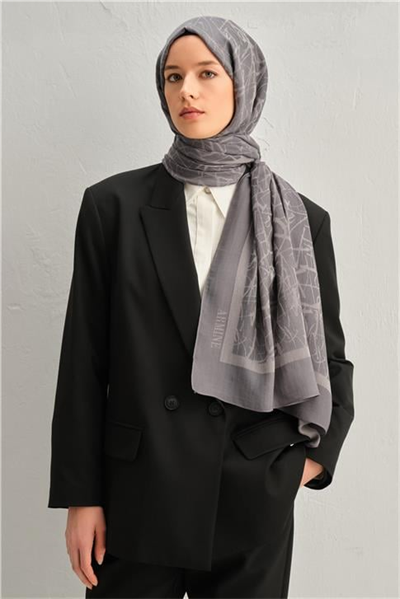 Armine Tencel İpek Kaligrafi Desen Şal 3296