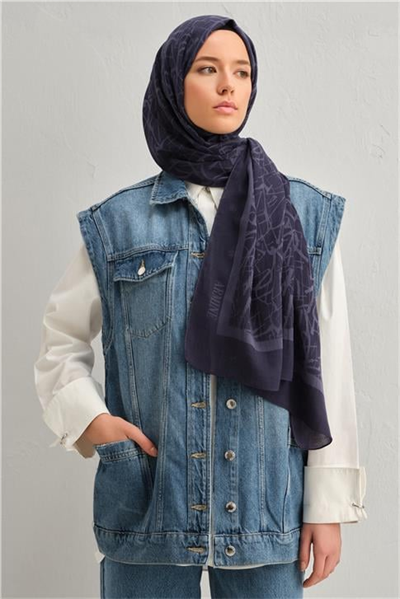 Armine Tencel İpek Kaligrafi Desen Şal 3293