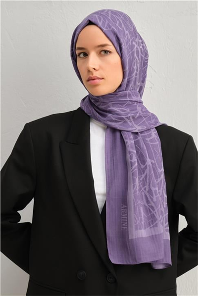 Armine Tencel İpek Kaligrafi Desen Şal 3298
