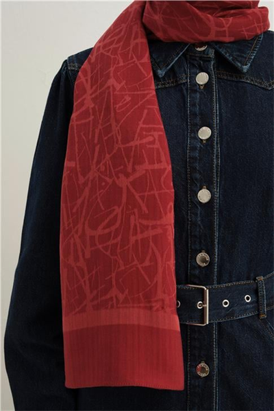 Armine Tencel İpek Kaligrafi Desen Şal 32109