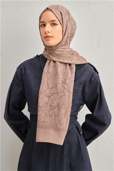 Armine Tencel İpek Kaligrafi Desen Şal 32104