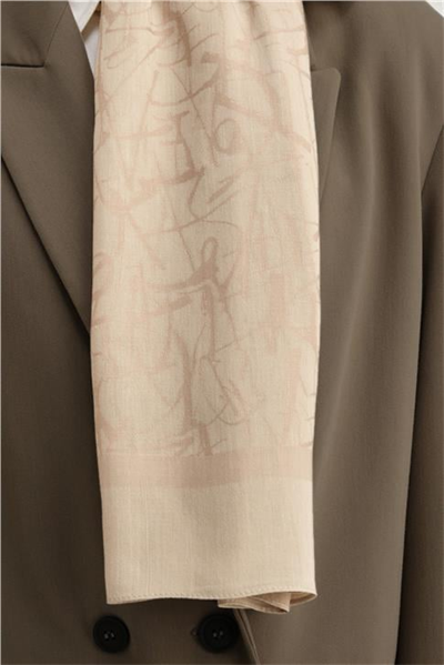 Armine Tencel İpek Kaligrafi Desen Şal 32102