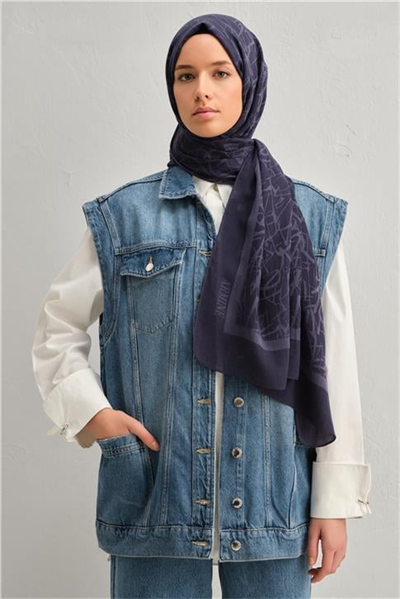 Armine Tencel İpek Kaligrafi Desen Şal 3293