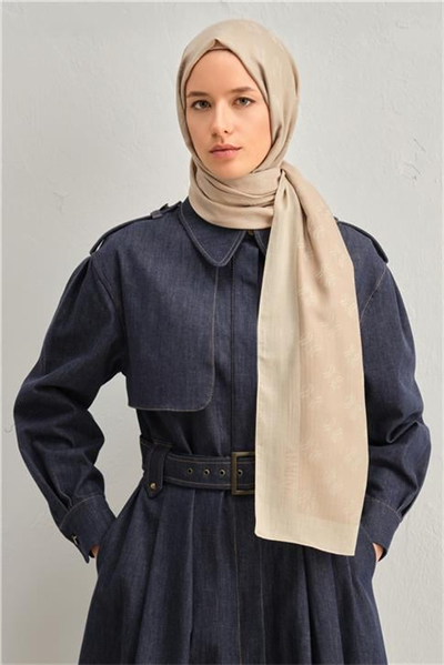 Armine Tencel İpek Minimal Monogram Desen Şal 32102