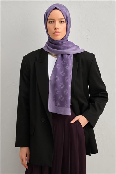 Armine Tencel İpek Minimal Monogram Desen Şal 3298