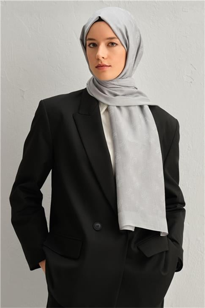Armine Tencel İpek Minimal Monogram Desen Şal 3295