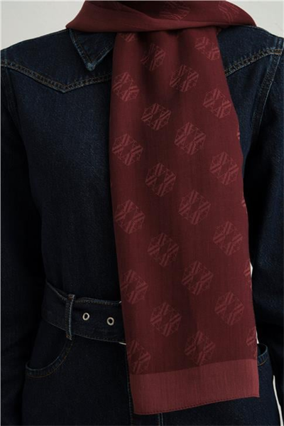 Armine Tencel İpek Minimal Monogram Desen Şal 03