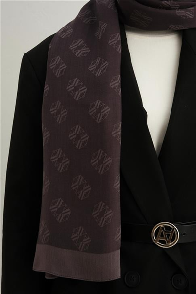 Armine Tencel İpek Minimal Monogram Desen Şal 02