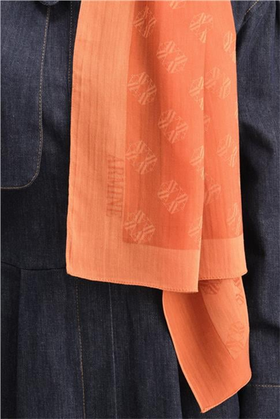 Armine Tencel İpek Minimal Monogram Desen Şal 32106