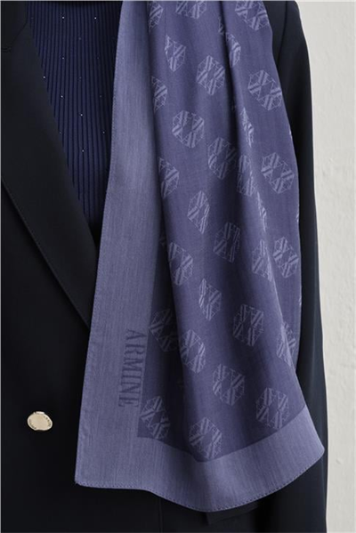 Armine Tencel İpek Minimal Monogram Desen Şal 3292