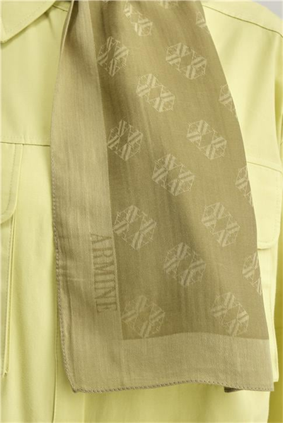 Armine Tencel İpek Minimal Monogram Desen Şal 3297