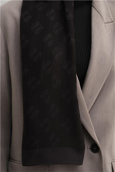 Armine Tencel İpek Minimal Monogram Desen Şal 01