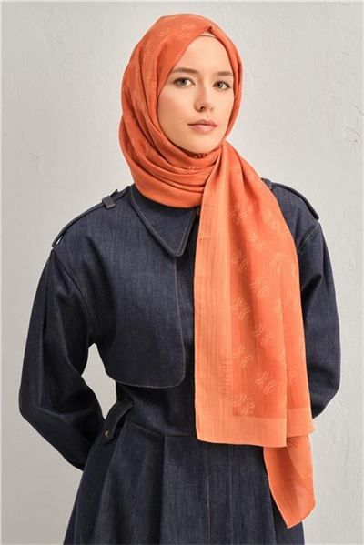 Armine Tencel İpek Minimal Monogram Desen Şal 32106