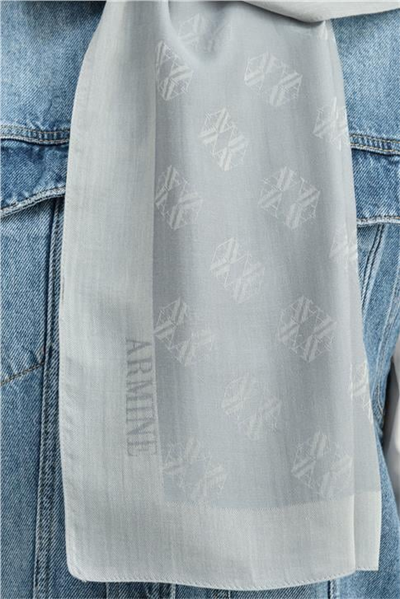 Armine Tencel İpek Minimal Monogram Desen Şal 3291