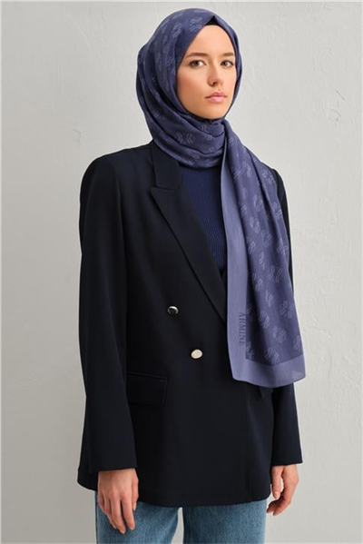 Armine Tencel İpek Minimal Monogram Desen Şal 3292