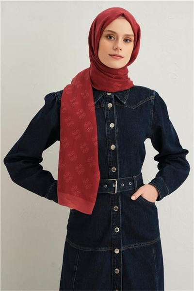 Armine Tencel İpek Minimal Monogram Desen Şal 32109