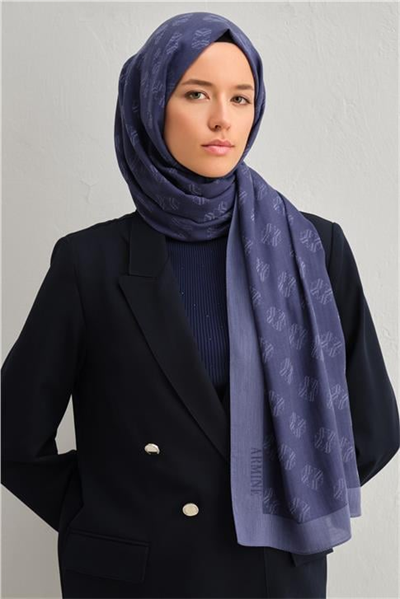 Armine Tencel İpek Minimal Monogram Desen Şal 3292
