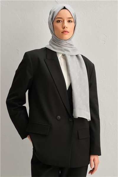Armine Tencel İpek Minimal Monogram Desen Şal 3295