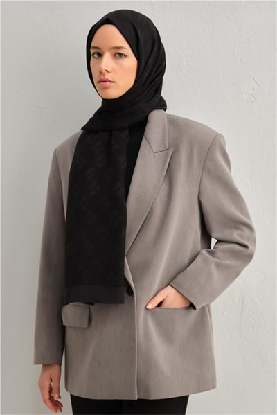 Armine Tencel İpek Minimal Monogram Desen Şal 01