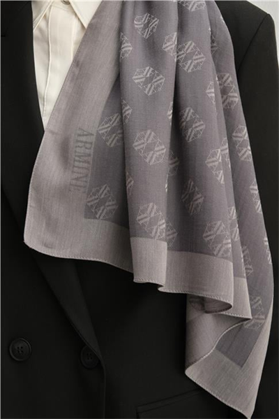 Armine Tencel İpek Minimal Monogram Desen Şal 3296