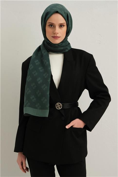 Armine Tencel İpek Minimal Monogram Desen Şal 3299