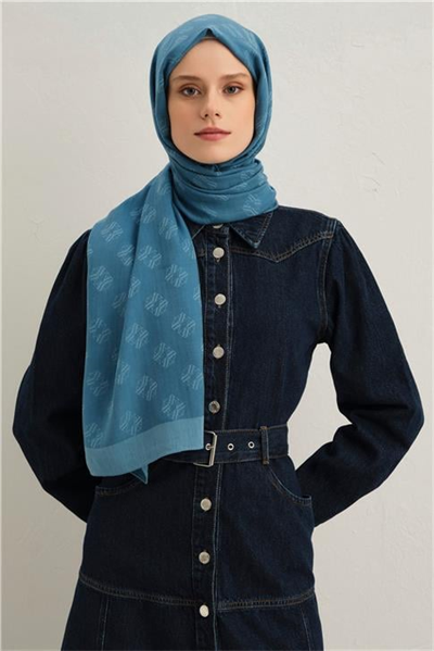 Armine Tencel İpek Minimal Monogram Desen Şal 32118