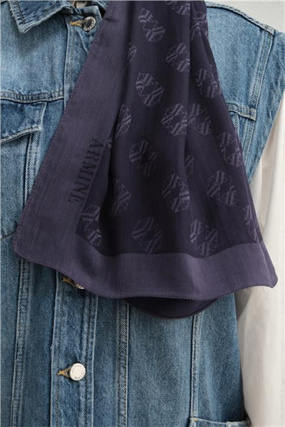 Armine Tencel İpek Minimal Monogram Desen Şal 3293