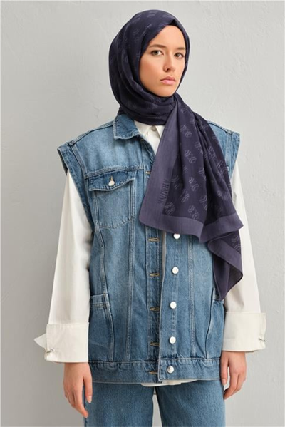 Armine Tencel İpek Minimal Monogram Desen Şal 3293