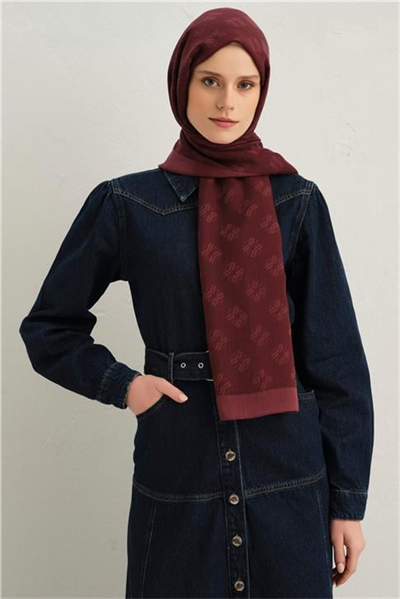 Armine Tencel İpek Minimal Monogram Desen Şal 03