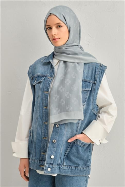 Armine Tencel İpek Minimal Monogram Desen Şal 3291